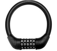 Motorcycle Chain and Padlock 4 Digital Code Anti-Theft Cable Lock Stainless Steel Security Locks Portable Combination Padlock(Black Large)