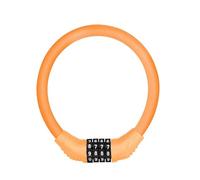 Motorcycle Chain and Padlock 4 Digital Code Anti-Theft Cable Lock Stainless Steel Security Locks Portable Combination Padlock Motorcycle Handlebar Lock(Orange)