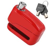 Motorcycle Chain and Padlock Alarm Disc Brake Electric Lock with Keys Motorcycle Rotor Padlock Anti Theft Accessories Motorcycle Handlebar Lock(Red)