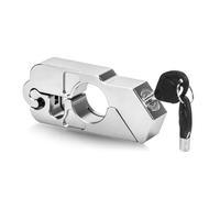 Motorcycle Chain and Padlock Universal Motorcycle Handlebar Lock Handle Throttle Grip Security Anti Theft Motorcycle Handlebar Lock(Silver)