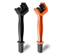 Motorcycle Chain Brush Crankset Brush Maintenance Bike Chain Washer Cleaner for MTB Mountain Road Bicycle Black and Orange 2 Pcs