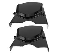Motorcycle Chain Guard Cover 2pcs for 110-125cc Horizontal Engine | Black Alloy Metal Build, Reinforced Texture, Encases Chain and Front Sprocket, for Muddy Roads