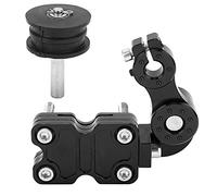 Motorcycle Chain Tensioner Adjuster, Universal Automatic Chain Tensioner Roller for ATV Dirt Bike OffRoad Vehicle, Aluminum Alloy with Rubber Material, Easy to Install No Tools Req (Black)