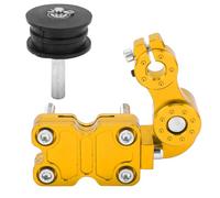Motorcycle Chain Tensioner Automatic Adjuster, Chain Tensioner Roller for ATV Off - Road Dirt Bike, Aluminum Alloy with Rubber Spring - Loaded Auto Adjustment for Rear Square Tube (Yellow)