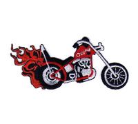 Motorcycle Chopper Flames Patch for Iron-On or Sew On Iron-On Clothes Embroidered Iron-On Patch Applique Biker Patch Size 11.0 x 5.0 cm