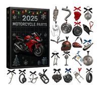Motorcycle Christmas Advent 2D Acrylic Charm Motorcycle Parts Countdown Calendar for Motorcycles Funny Interactive Design Accessories for Home Car Mirror Christmas Tree Window Door