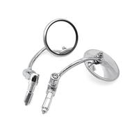 Motorcycle Chrome Aluminum Universal 7/8" 22mm Handle Bar End Side Rear View Mirrors Offroad Cafe Racer Scooter Offroad Bike,CLEAR VISION