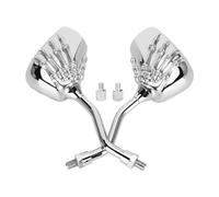 Motorcycle Chromed Rearview Mirrors 8mm 10mm Thread Skeleton Skull Hand Handlebar Reflector Motorcycle Rearview Mirrors