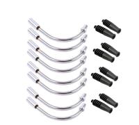 Motorcycle Clutch Cable Bicycle V Brake Noodles Bend Tube Cable Guide Rubber Head Sleeves Brake Hose MTB Accessory Aluminum Ends Clutch Cable(4 Sets)