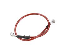 Motorcycle Clutch Cable Cable Repair Kit Lengh 400mm-1500mm Hydraulic Brake Hose Universal Brake Hose Line Steel Brake Cable Banjo Head Both Sides 28 °(Red,110CM)