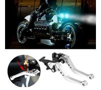 Motorcycle Clutch Drum Brake Lever Handles Precision Machined Pivot Bore for Great Fit 1 Pair Fits Most Motorcycles Eye-Catching Design (Silver White)