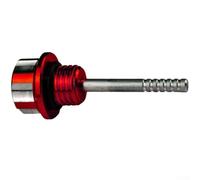 Motorcycle CNC Aluminum Alloy Oil Dipstick Hexagonal Engine Gauge for Modification Accessories Fitment Design Street Track Performance Enhancement Easy Installation Reliable Part(Red)