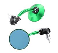 Motorcycle CNC Aluminum Handlebar End Retro Rearview Side Mirrors For Shadow 750 1100 HPS 125 300 Wide Field Mirror(GREEN 1)