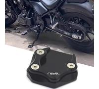 Motorcycle CNC Foot Side Stand Pad Plate Kickstand Enlarger Support Extension for CMX500 Rebel CMX 500 300 Rebel500 2017-After (Black)