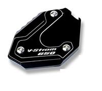 Motorcycle CNC Side Stand Enlarger Pad Plate Kickstand For SUZUKI V STROM 650 XT VSTROM 650 VSTROM650 DL 650 2004-2022 Motorcycle Replacement Parts(Black)