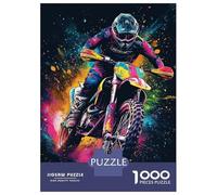 Motorcycle Color Splash 1000 Piece Jigsaw Puzzle for Adults Paper Puzzle Game Night Activity Gift 70x50cm/1000pcs