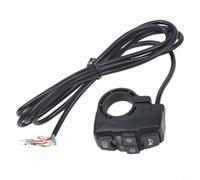 Motorcycle Control Switch with 150cm Wire DC12V | for horn, headlight, turn signal control, simplified wiring, easy install, black plastic finish