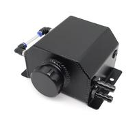 Motorcycle Cooling Aluminum Alloy Engine Coolant Radiator Overflow Tank 1000ml/2000ml Square Overflow Tank 1L/2L With Drain Plug(1L-Black)