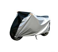 Motorcycle Cover, 190T Polyester Waterproof Rain Cover, Full Coverage Sunproof Dust Shield, Silver Black with Reflective Strips, for Outdoor Parking Protection(XXL 245 * 105 * 125)