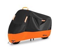Motorcycle Cover for Triumph Rocket 3 R 2020-2024 Waterproof All Weather Outdoor Protector Windproof Rain Dust Resistant Motorbike Shelter with Storage Bag,Orange- XXXL (265 * 105 * 125cm)