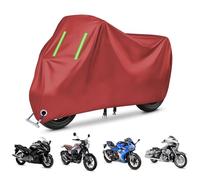 Motorcycle Cover for ZEV Zero FX Zf5.7, Waterproof Outdoor Motorcycle Cover, Breathable Tear-Resistant Fabric, Anti-UV Dust and Rain Protection with Lock Hole(Red)