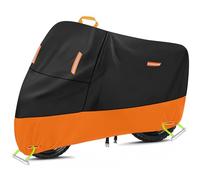 Motorcycle Cover Heavy Duty Tarp All Season Durable Waterproof Outdoor Protection Lock Holes Storage Bag Fit up to 74 inch Grom Scooter (L: 74" x 37" 43")