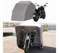 Motorcycle Cover Shelter Storage, Heavy Duty Motorcycle Garage, Outdoor Portable Storage Shed with 600D Oxford Fabric Cover Garage Tent, for Dirt Bike/Moto, Gray(3.3x1.4x1.9m)