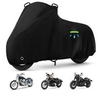 Motorcycle Cover Waterproof for Cruiser Models/Softail Standard/Iron 883/Heritage Classic 114/Fat Boy 114, All Weather Sun Rain Outdoor Protection Motorbike Cover with Soft Cotton Lining & Storage Bag
