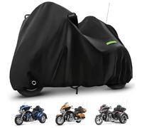 Motorcycle Cover Waterproof for Trike Models Freewheeler/CVO Version/Tri Glide Ultra/Gold Wing Trike, Heavy Duty Sun Rain Outdoor Protection Motorbike Cover with Antenna Zipper & Soft Cotton Lining