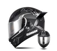 Motorcycle Crash Modular Helmets for Men and Women Full-face Flip-up Motorbike Helmets Double Vision Mirror Lightweight Ventilation Comfortable Four Seasons S/55-56cm
