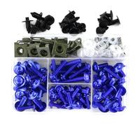 Motorcycle Custom Fairing Bolt Windscreen Screws Complete Kit For Ninja 250R 650R ER-6F ER-6N ZZR250 EX250 EX300 EX400 Mounting clip(Blu)