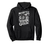 Motorcycle Dad Powered By Love And Gasoline Pullover Hoodie