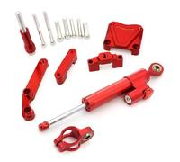 Motorcycle damper Compatible With EX300 For Ninja300 2013-2017 2016 2015 Motorcycle Steering Damper Stabilizer Mounting Bracket Kit Universal Accessories(Red)