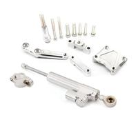 Motorcycle damper Compatible With EX300 For Ninja300 2013-2017 2016 2015 Motorcycle Steering Damper Stabilizer Mounting Bracket Kit Universal Accessories(Silver)