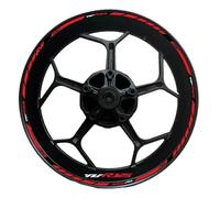 Motorcycle Decal Sticker Motorcycle Decal Set Decorative Wheel Hub Rim Reflective Waterproof Sticker for Y-AMAHA YZF R125 Accessories(Black- Silver)
