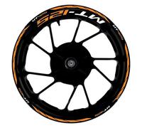 Motorcycle Decal Sticker Waterproof Reflective Decorative Rim Stickers for Y-AMAHA MT-125 MT125 Motorcycle 17 Inch Front and Rear Wheel Hub Sticker Decal(Orange)