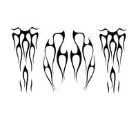 Motorcycle Decals 1 Set Waterproof Flame Design Stickers for Motorbike, Helmet, Tank, Scooter, Laptop, Craft Projects, Eye Catching Motorcycle Graphics Black