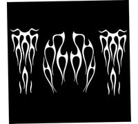 Motorcycle Decals 1 Set Waterproof Flame Design Stickers for Motorbike, Helmet, Tank, Scooter, Laptop, Craft Projects, Eye Catching Motorcycle Graphics White