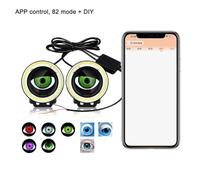 Motorcycle Decorative Lights 3D Dynamic Devil's Eye LED Light Waterproof Headlight Motorcycl I1H7 Modes 82 Retrofit Kit For Car