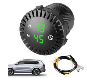 Motorcycle Digital Clock - Panel Time Meter, LED Display Timer, 12V 24V Electronic Clock | Motorbike Mount Time Display for Riders Commuting Urban Travel Adventure Road journney