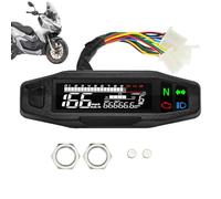 Motorcycle Digital Speedometer - LCD Tachometer Display Panel, Full Assembly Indicator with Gear Indicator | Motorcycle Instrument Group for Street Touring Racing