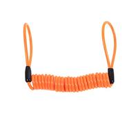 Motorcycle Disc Lock Reminder Cable, 1.25M Coiled Steel Security Cable, Orange Anti-Theft Spring Reminder with 2 Loops for Handlebars -