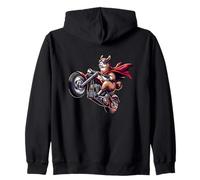Motorcycle Dogs Fearless Ride Fun Zip Hoodie
