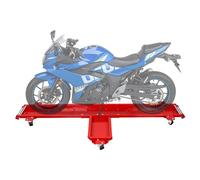 Motorcycle Dolly Centre Stand, Motorbike Tool Garage Mover Parking Trolley 567kg Load Platform, Red