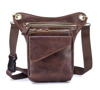 Motorcycle Drop Leg Bag Waist Pack for Men Women Outdoor Travel Sports Tactical Bike Cycling Riding Hiking Camping Pouch Belt Bumbag, #21Coffee, Vintage