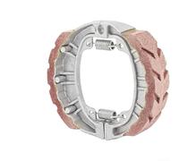 Motorcycle Drum Brake Shoes With Thickened Metal Construction For Enhanced Stopping Power, Ventilated Grooves For Heat Dissipation, Responsive Spring Reset(Red)