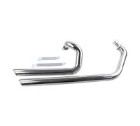 Motorcycle Dual Exhaust Full System For Virago 535 For XV 400 For XV535 For XV400 Muffler Double Silencer Pipe Middle Pipe Link Connect(Chrome Type B)