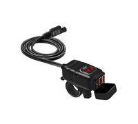 Motorcycle Dual USB Charger Voltmeter for Harley-Davidson CVO Pro Street Breakout™ 2017, Fast Charging Quick Disconnect SAE to USB Waterproof Accessories