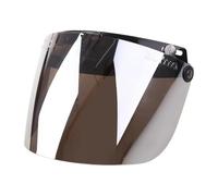 Motorcycle Durable Windproof 3-Snap Visor Lens Shield for Motorcycle Helmets Flip Up Down Open Face Anti Glaring Helmet Accessories(Blue)(Silver)