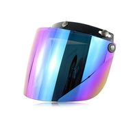 Motorcycle Durable Windproof 3-Snap Visor Lens Shield for Motorcycle Helmets Flip Up Down Open Face Anti Glaring Helmet Accessories(Blue)(Multicolor)